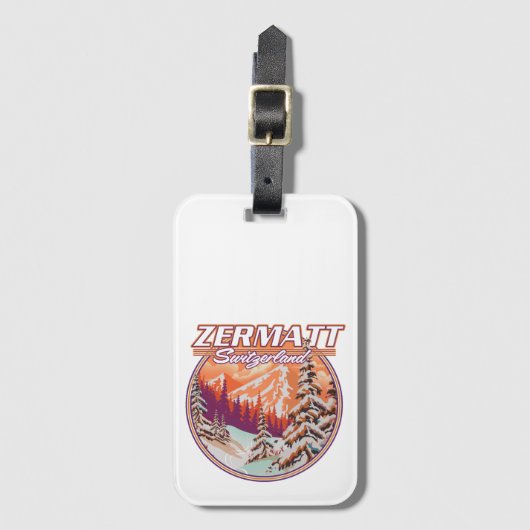 Zermatt Zwitserland logo Bagagelabel (Voorkant (verticaal))