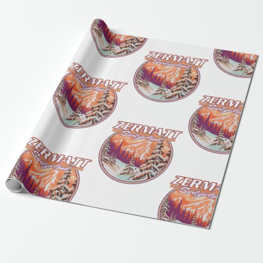Zermatt zwitserland logo cadeaupapier (Uitgerold)