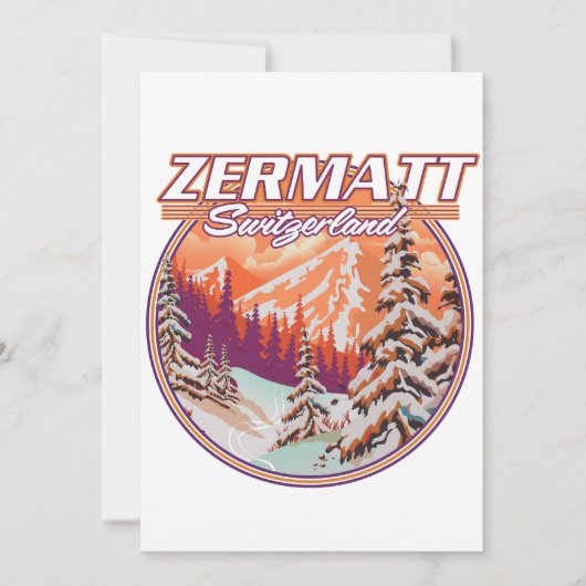 Zermatt Zwitserland logo Kaart (Voorkant)