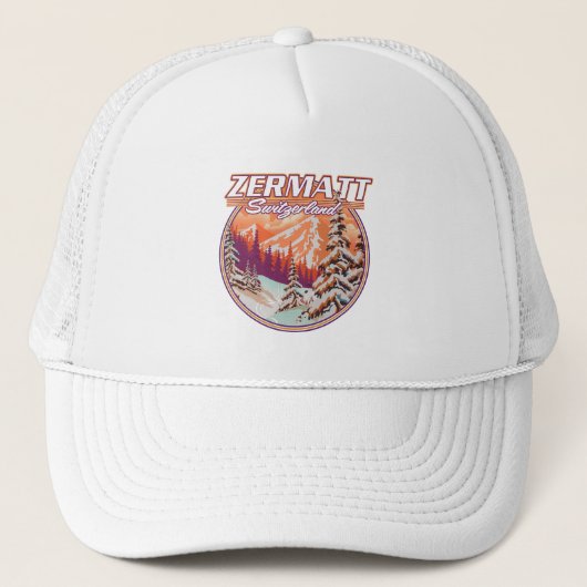 Zermatt Zwitserland logo Trucker Pet (Voorkant)