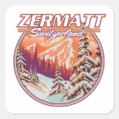 Zermatt Zwitserland logo Vierkante Sticker (Voorkant)