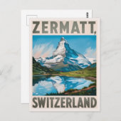  Zermatt Zwitserland Matterhorn Briefkaart (Voorkant / Achterkant)