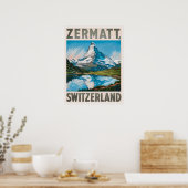 Zermatt Zwitserland Matterhorn Poster (Keuken)