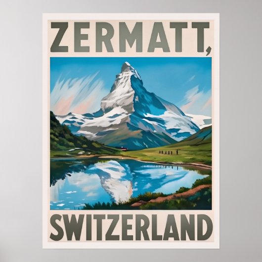 Zermatt Zwitserland Matterhorn Poster (Voorkant)