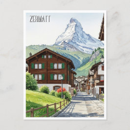 Zermatt Zwitserland Matterhorn Reizen Briefkaart