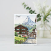 Zermatt Zwitserland Matterhorn Reizen Briefkaart (Staand voorkant)