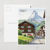 Zermatt Zwitserland Matterhorn Reizen Briefkaart (Voorkant / Achterkant)