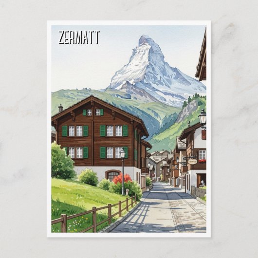 Zermatt Zwitserland Matterhorn Reizen Briefkaart (Voorkant)