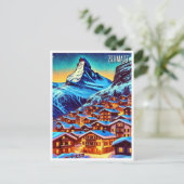 Zermatt Zwitserland Matterhorn Reizen Briefkaart (Staand voorkant)