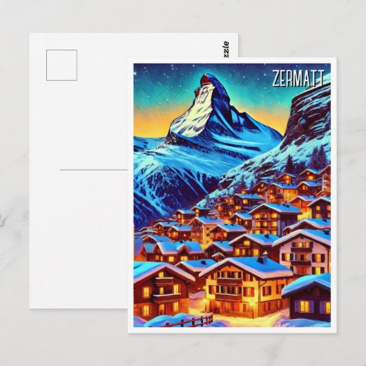 Zermatt Zwitserland Matterhorn Reizen Briefkaart (Voorkant / Achterkant)
