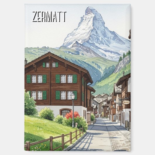 Zermatt Zwitserland Matterhorn Reizen Magneet (Voorkant)