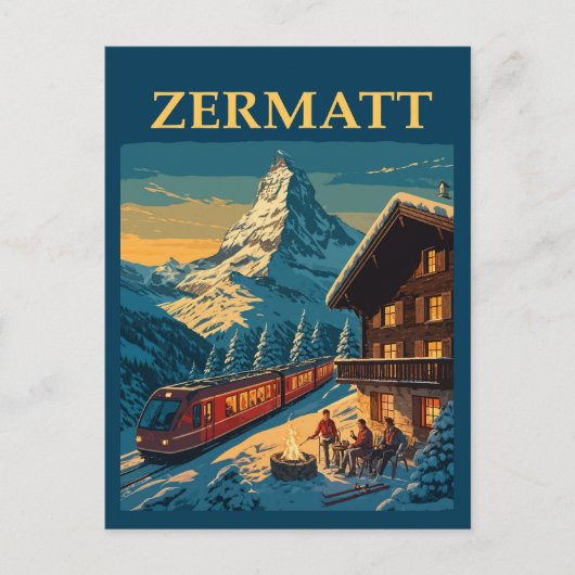  Zermatt Zwitserland Matterhorn Ski Chalet Briefkaart (Voorkant)