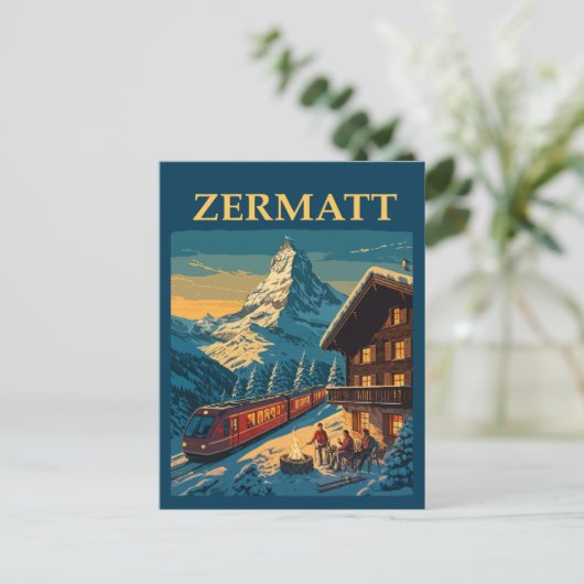  Zermatt Zwitserland Matterhorn Ski Chalet Briefkaart (Staand voorkant)