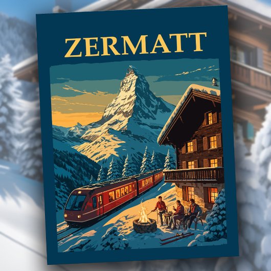 Zermatt Zwitserland Matterhorn Ski Chalet Briefkaart