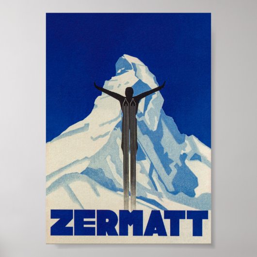 Zermatt Zwitserland Matterhorn  Ski Poster (Voorkant)