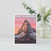 Zermatt Zwitserland Matterhorn Sunset Briefkaart (Staand voorkant)