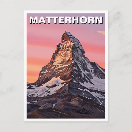 Zermatt Zwitserland Matterhorn Sunset Briefkaart (Voorkant)