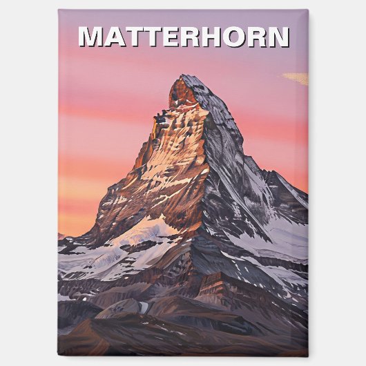 Zermatt Zwitserland Matterhorn Sunset Magneet (Voorkant)