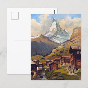 Zermatt Zwitserland Matterhorn Travel Briefkaart