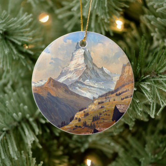 Zermatt Zwitserland Matterhorn Travel Keramisch Ornament (Boom)