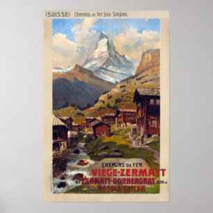 Zermatt Zwitserland Matterhorn Travel Poster