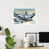 Zermatt, Zwitserland Matterhorn Vintage Poster (Thuiskantoor)