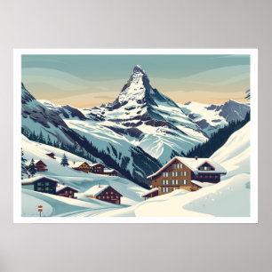 Zermatt, Zwitserland Matterhorn Vintage Poster