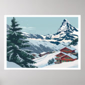 Zermatt, Zwitserland Matterhorn Vintage Poster (Voorkant)