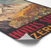 Zermatt Zwitserland Matterhorn Vintage Poster (Hoek)