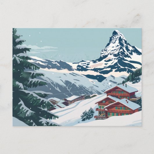Zermatt, Zwitserland Matterhorn Vintage Travel Briefkaart (Voorkant)