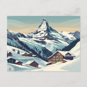 Zermatt, Zwitserland Matterhorn Vintage Travel Briefkaart