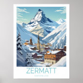 Zermatt Zwitserland Reisposter, Zermatt Switzer Poster (Voorkant)