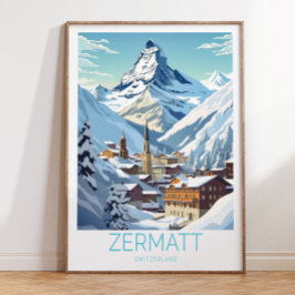 Zermatt Zwitserland Reisposter, Zermatt Switzer Poster