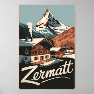 Zermatt Zwitserland Reizen Kunst Vintage Poster
