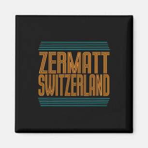 Zermatt Zwitserland Retro Alpineskiën Zwitserse Al Magneet