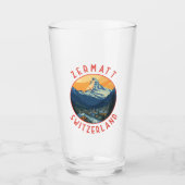 Zermatt Zwitserland Retro Distressed Circle Glas (Voorkant)