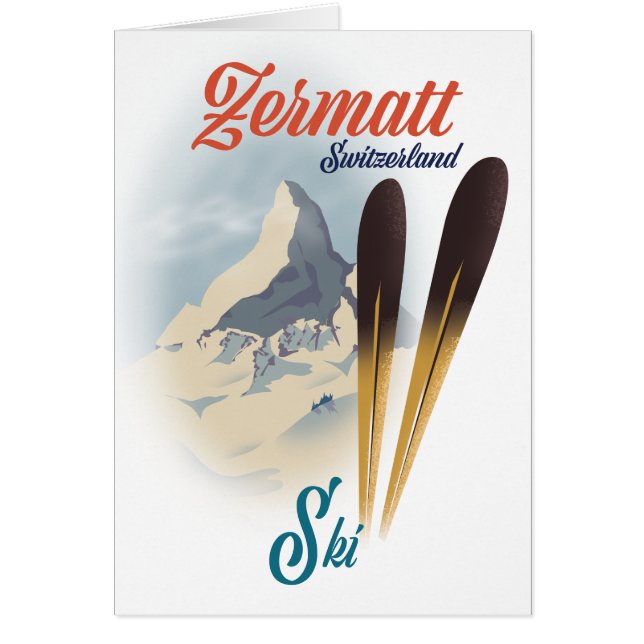 Zermatt Zwitserland  ski-poster (Voorkant)