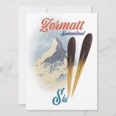 Zermatt Zwitserland  ski-poster (Voorkant)