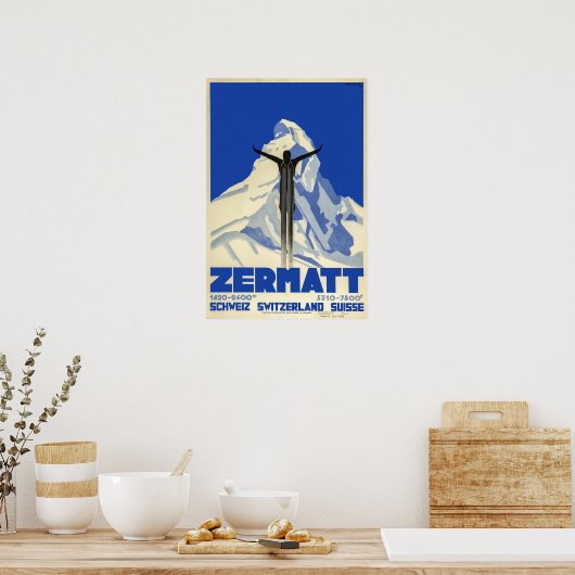Zermatt, Zwitserland,Ski Poster (Keuken)
