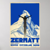 Zermatt, Zwitserland,Ski Poster (Voorkant)