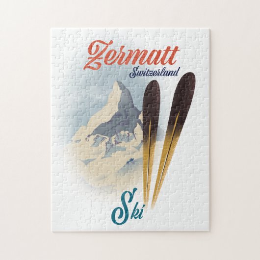 Zermatt Zwitserland  ski-poster Legpuzzel (Verticaal)