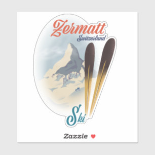 Zermatt Zwitserland ski-poster Sticker