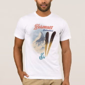 Zermatt Zwitserland  ski-poster T-shirt (Voorkant)