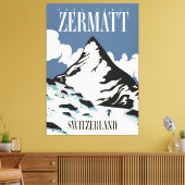 Zermatt Zwitserland Ski print (Insitu (Woonkamer))