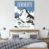 Zermatt Zwitserland Ski print (Insitu (Slaapkamer))