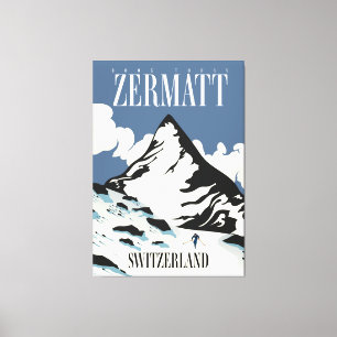 Zermatt Zwitserland Ski print