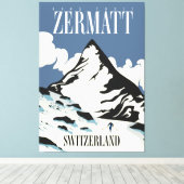 Zermatt Zwitserland Ski print (Insitu (Houten vloer))
