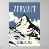 Zermatt Zwitserland Ski print (Voorkant)