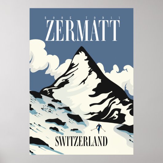 Zermatt Zwitserland Ski print (Voorkant)