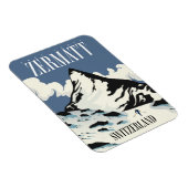 Zermatt Zwitserland Ski print Magneet (Rechterzijde)